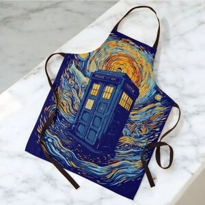 Doctor Who TARDIS Starry Night Apron Unisex Whovian Call Box Kitchen Craft Gift